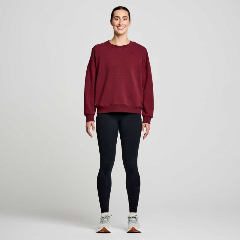 Burgundy Women's Saucony Recovery Crew Sweatshirt | AUS-QRYHA