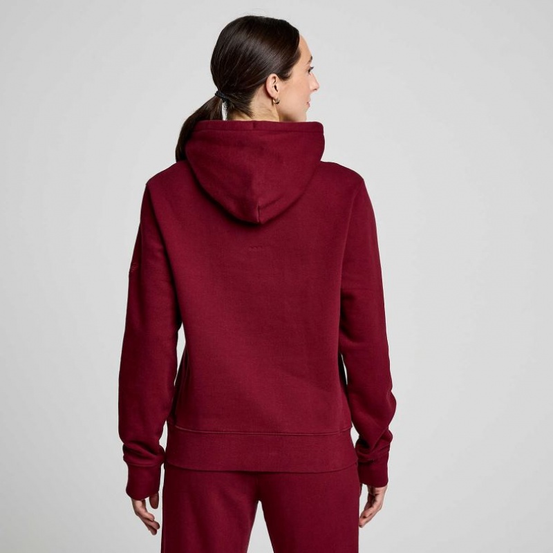 Burgundy Women's Saucony Recovery Hoodie | AUS-IQPHZ