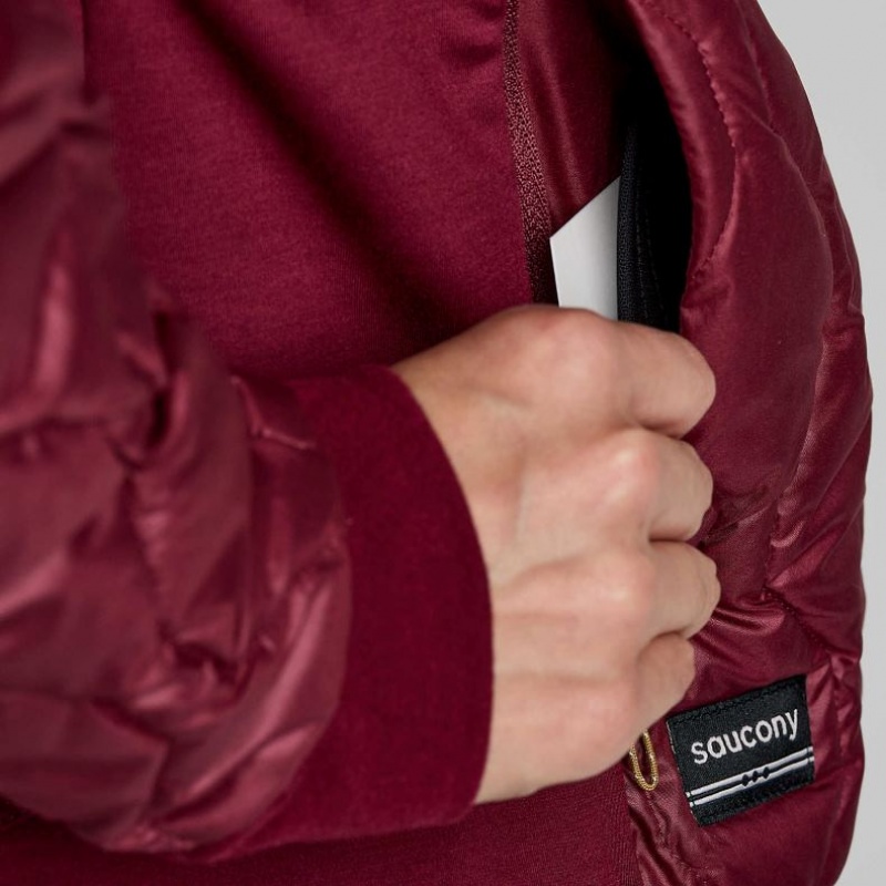 Burgundy Women's Saucony Solstice Oysterpuff Jacket | AUS-IUGLH