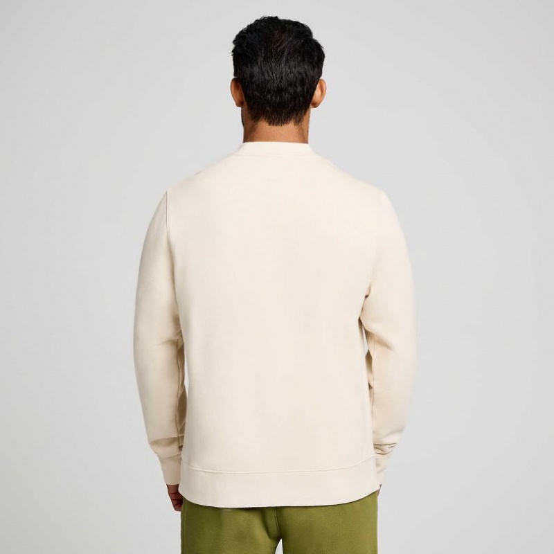 Cream Men's Saucony Recovery Crew Sweatshirt | AUSTRALIA-YSHBE