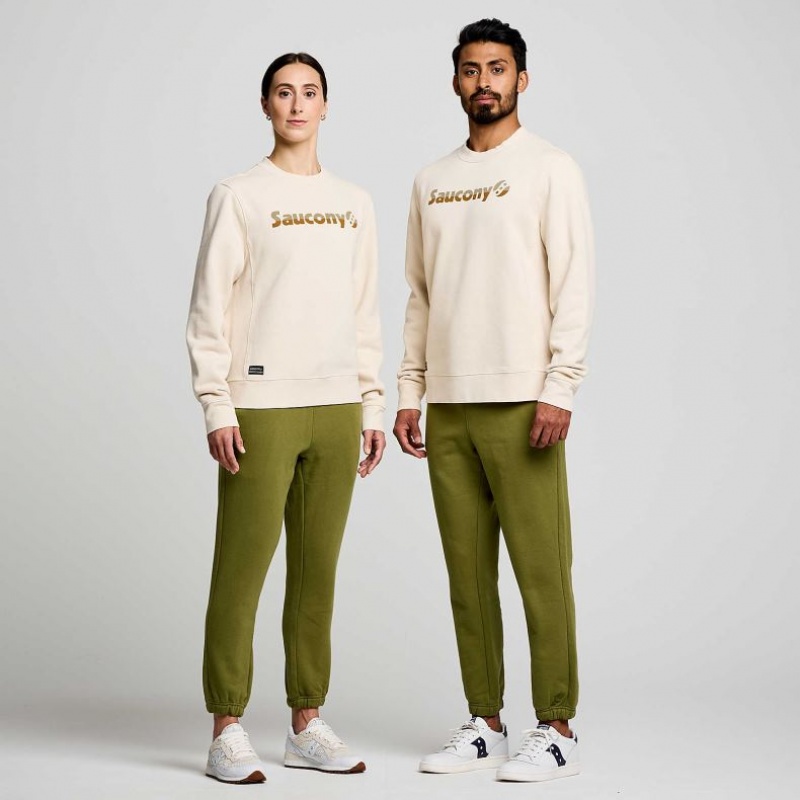 Cream Men's Saucony Recovery Crew Sweatshirt | AUSTRALIA-YSHBE