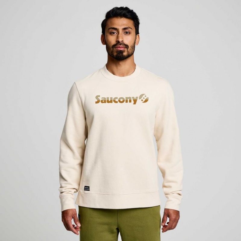 Cream Men\'s Saucony Recovery Crew Sweatshirt | AUSTRALIA-YSHBE