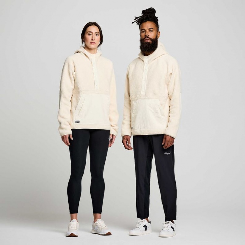 Cream Men's Saucony Recovery Sherpa Pullover Hoodie | AUS-KZBLH