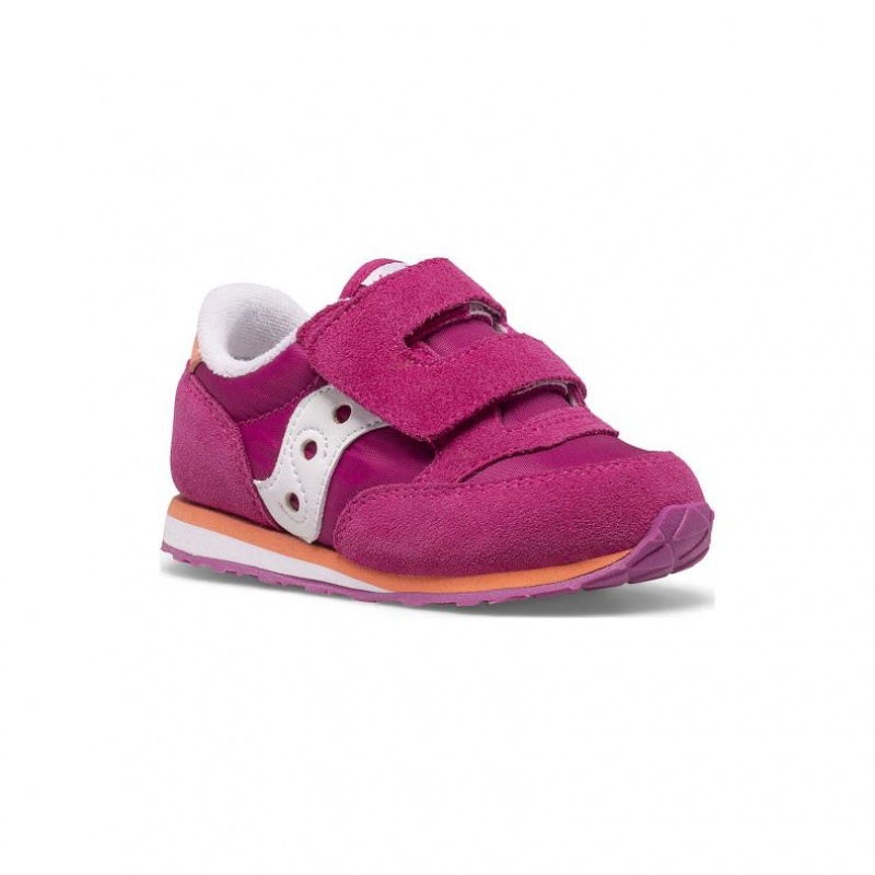 Fuchsia Little Kids' Saucony Baby Jazz Hook & Loop Sneaker | AUS-HMZGD