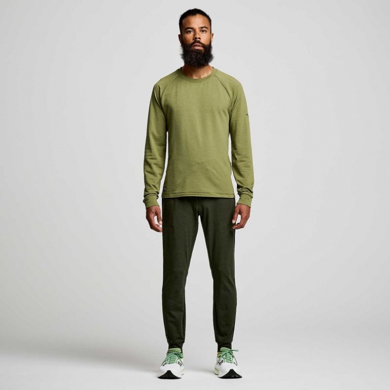 Green Men's Saucony Triumph 3D Crew Sweatshirt | AUS-MBKEO