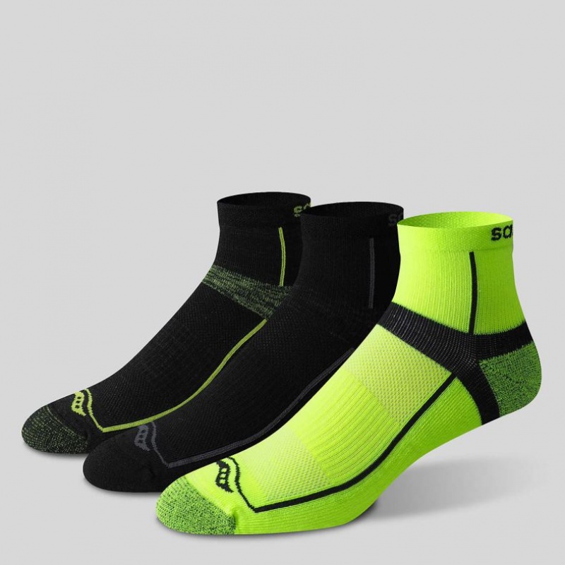 Green / Black Women's Saucony Inferno Quarter 3-Pack Socks | AUS-IFUER