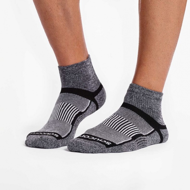 Grey Men's Saucony Inferno Quarter 3-Pack Socks | AUSTRALIA-LSTVD