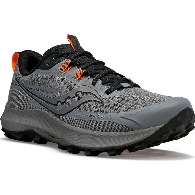 Grey Men's Saucony Peregrine 13 GTX Trail Running Shoes | AUSTRALIA-QMHKN