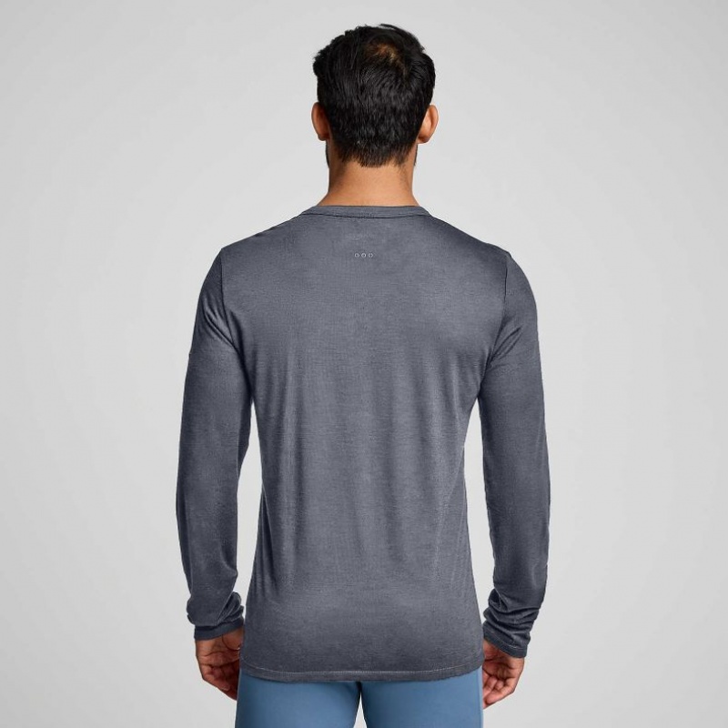 Grey Men's Saucony Peregrine Merino Long Sleeve T-Shirt | AUSTRALIA-CYWVD