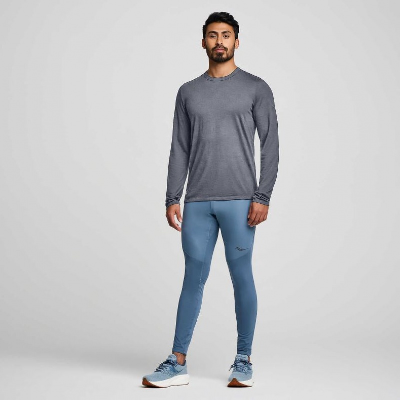 Grey Men's Saucony Peregrine Merino Long Sleeve T-Shirt | AUSTRALIA-CYWVD