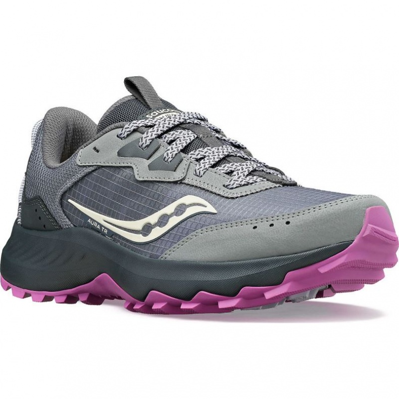 Grey Women's Saucony Aura TR Trail Running Shoes | AUS-RBJFG