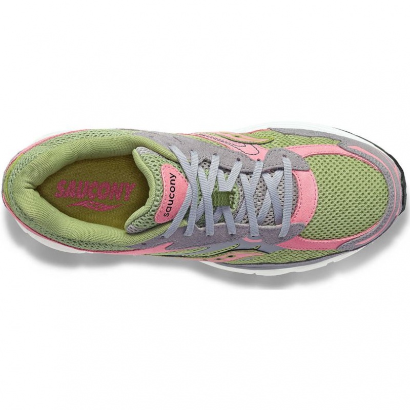 Grey / Green / Pink Men's Saucony ProGrid Omni 9 Premium Trainer | AUSTRALIA-KFIVX