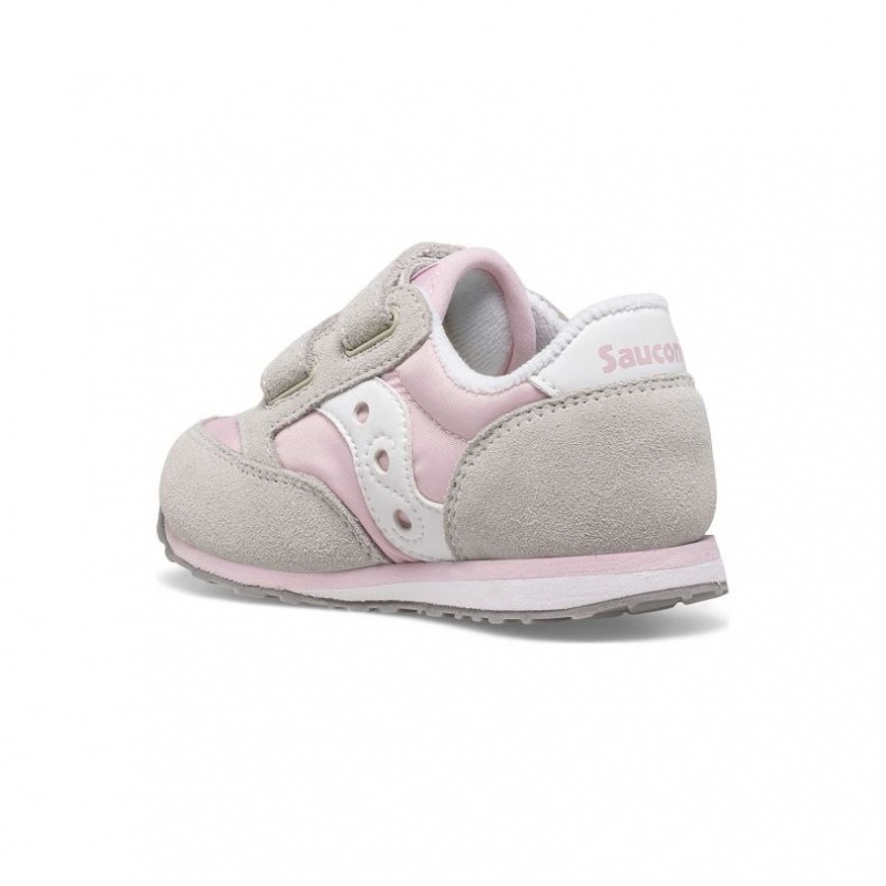 Grey / Pink Little Kids' Saucony Baby Jazz Hook & Loop Sneaker | AUS-YLJTB