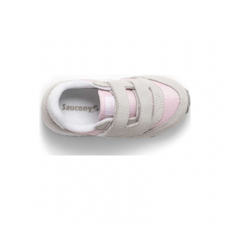 Grey / Pink Little Kids' Saucony Baby Jazz Hook & Loop Sneaker | AUS-YLJTB