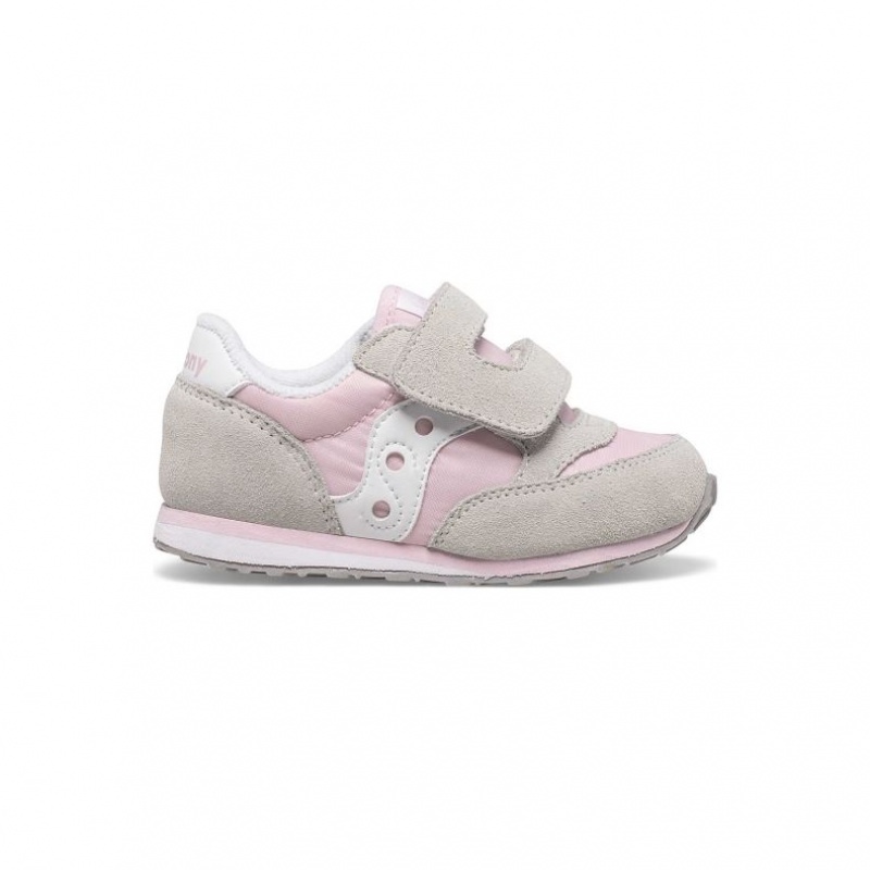 Grey / Pink Little Kids\' Saucony Baby Jazz Hook & Loop Sneaker | AUS-YLJTB