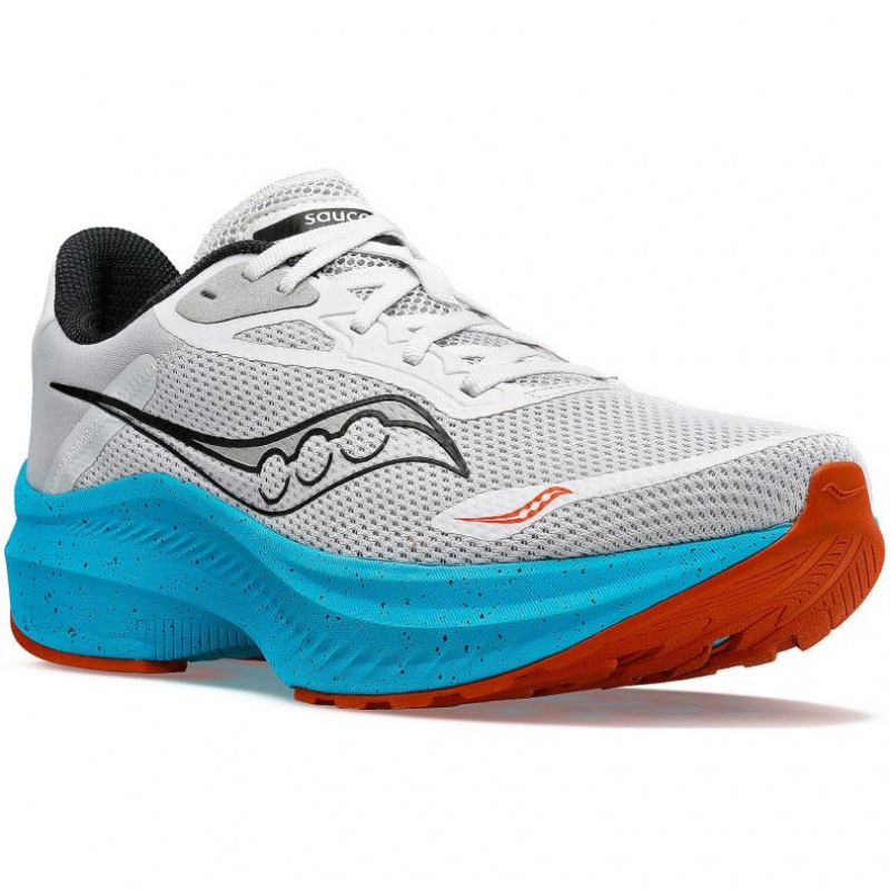 Grey / Turquoise Men's Saucony Axon 3 Running Shoes | AUS-FEDNH