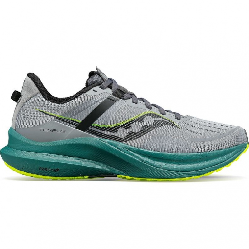 Grey / Turquoise Men\'s Saucony Tempus Wide Running Shoes | AUSTRALIA-DZPTM