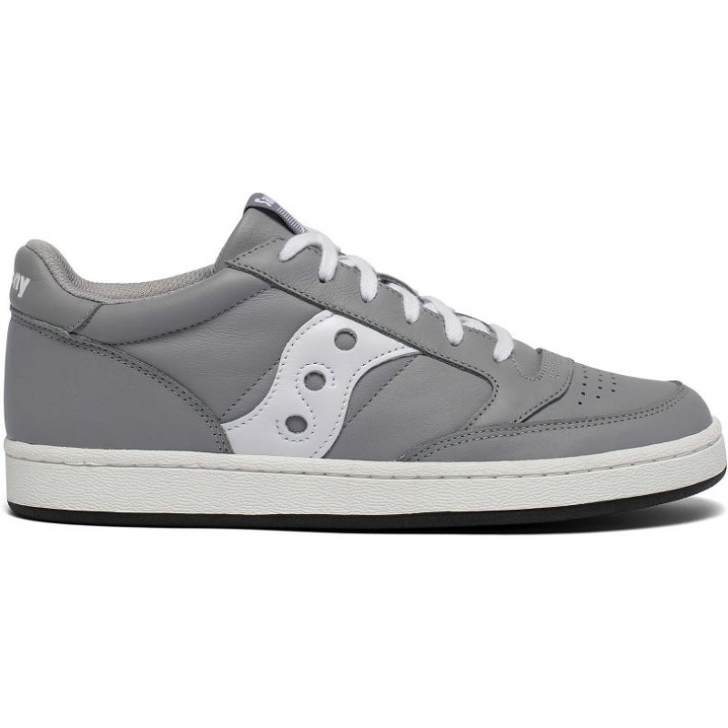 Grey / White Men\'s Saucony Jazz Court Trainer | AUS-DWKTO