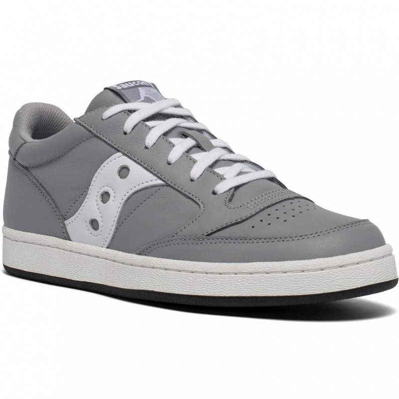 Grey / White Women's Saucony Jazz Court Trainer | AUSTRALIA-BQWDJ