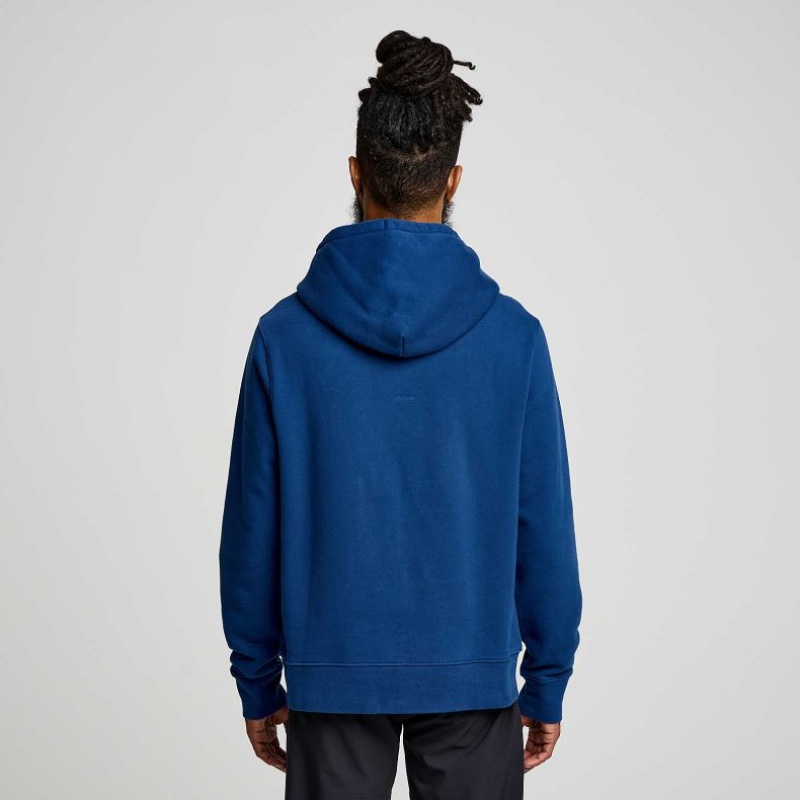 Indigo Men's Saucony Recovery Hoodie | AUS-UHCPQ