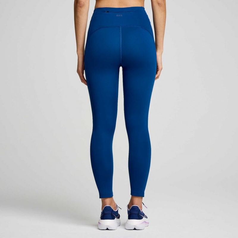 Indigo Women's Saucony Fortify Crop Tight | AUS-YRVLX