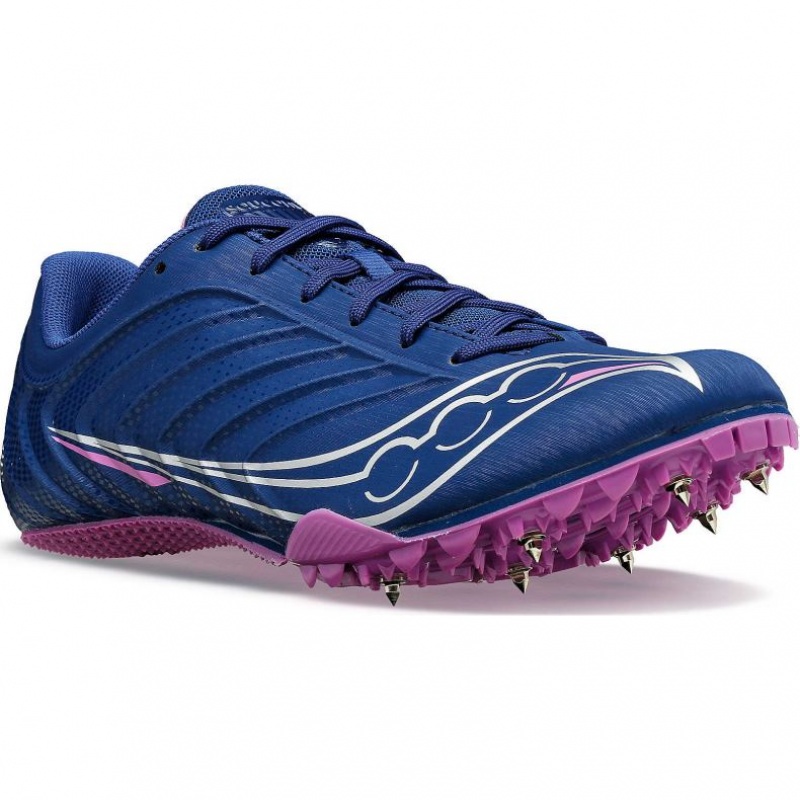 Indigo Women's Saucony Spitfire 5 Spikes | AUS-RTIWH