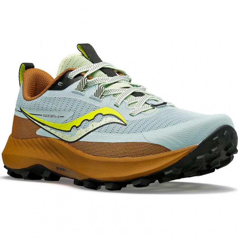 Light Blue / Brown Women's Saucony Peregrine 13 Trail Running Shoes | AUS-LHBNT