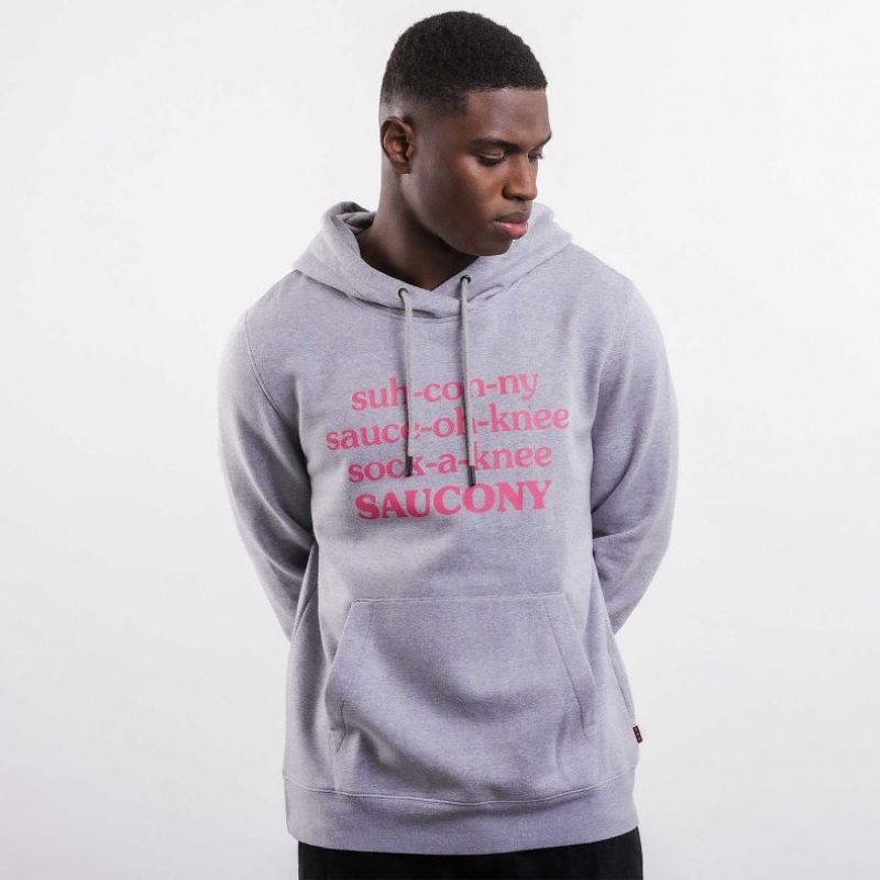 Light Grey Men\'s Saucony X Frank Cooke Rested Hoodie | AUS-TZEVR