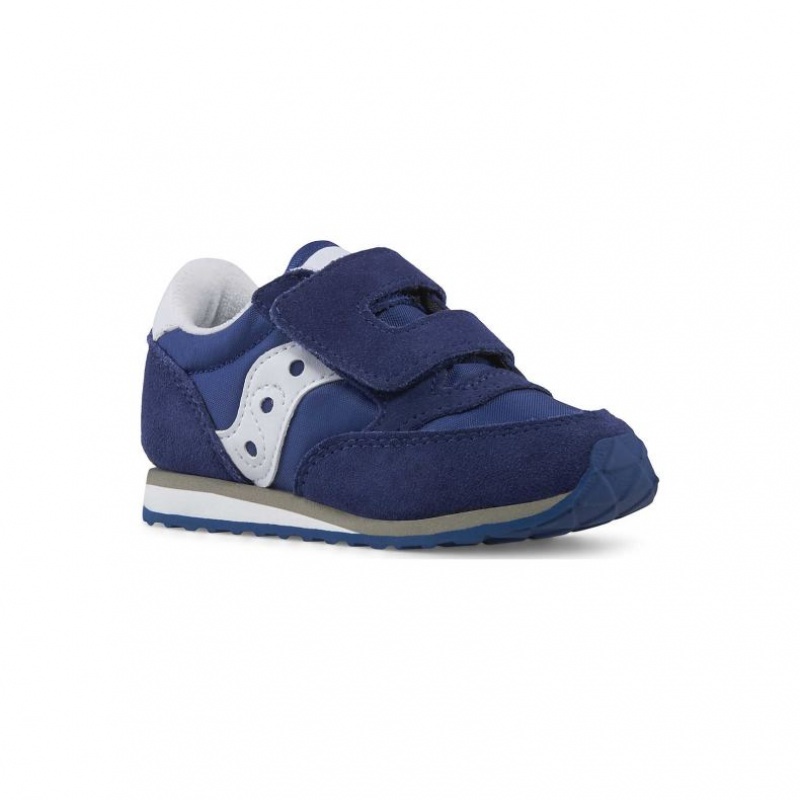 Navy Big Kids' Saucony Jazz Hook & Loop Sneaker | AUS-BNAKO