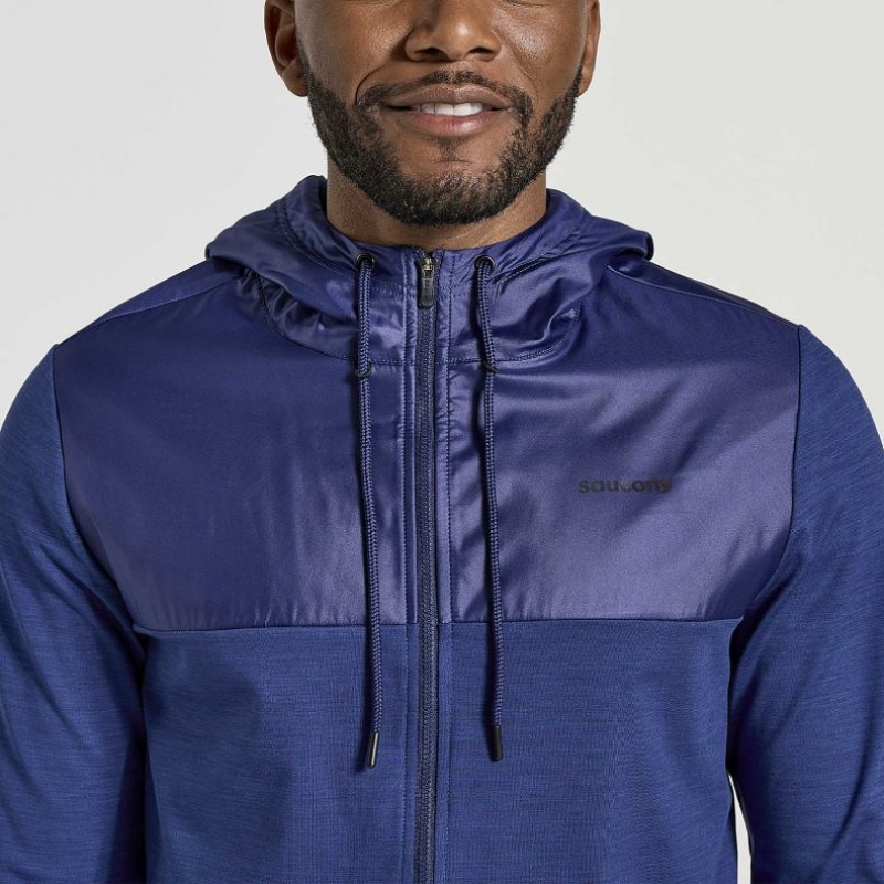 Navy Men's Saucony Solstice Zip Hoodie | AUS-SIBJU