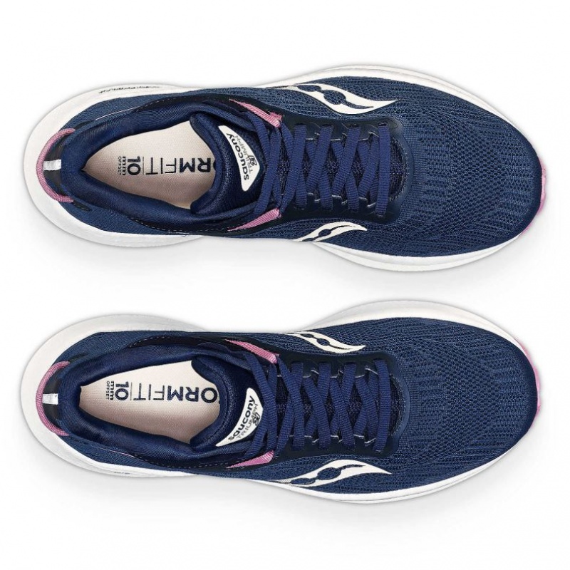 Navy Women's Saucony Triumph 21 Running Shoes | AUSTRALIA-VHFLT