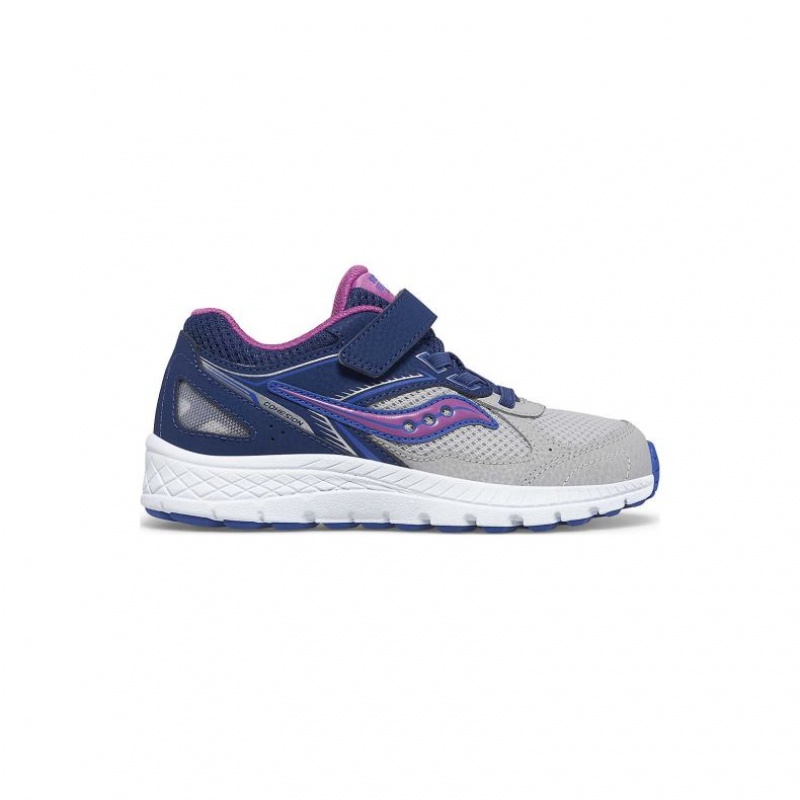 Navy / Grey Big Kids\' Saucony Cohesion 14 A/C Sneaker | AUS-XVTUB