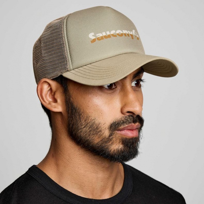 Olive Men\'s Saucony Foamie Trucker Hats | AUS-MIFKT