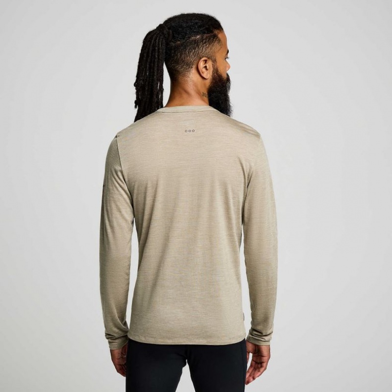 Olive Men's Saucony Peregrine Merino Long Sleeve T-Shirt | AUSTRALIA-XJRZW