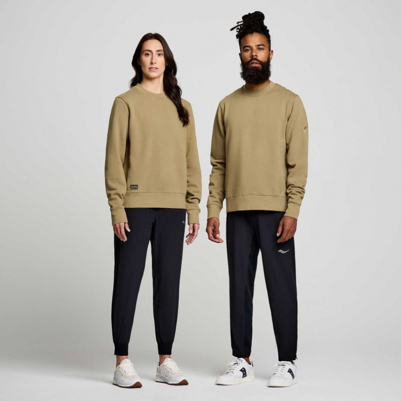 Olive Men's Saucony Recovery Crew Sweatshirt | AUS-LYHTM