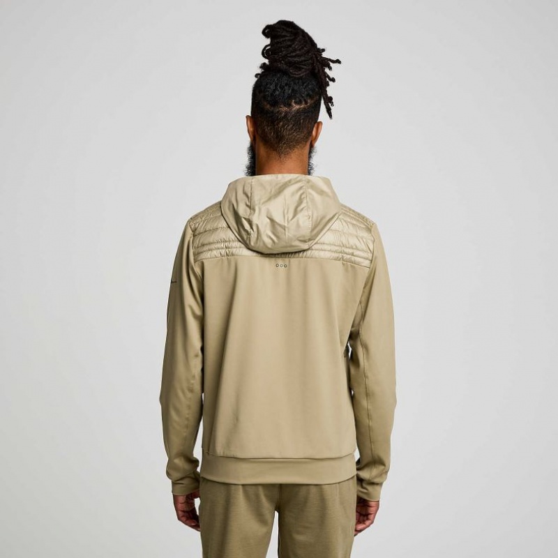 Olive Men's Saucony Solstice Oysterpuff Hoodie | AUS-BGWFA