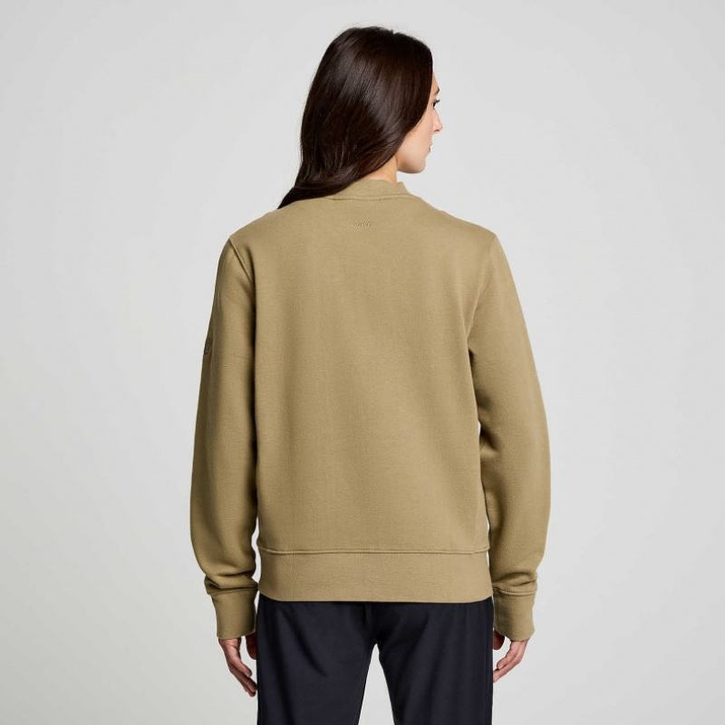 Olive Women's Saucony Recovery Crew Sweatshirt | AUSTRALIA-QSNRF