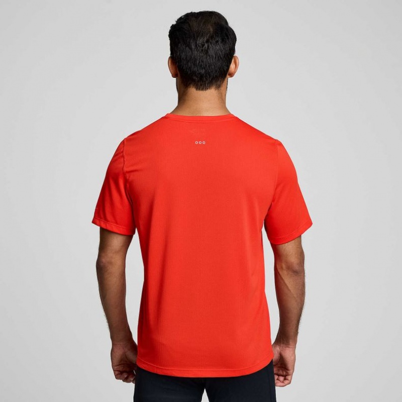 Orange Men's Saucony Stopwatch Short Sleeve T-Shirt | AUSTRALIA-RLGIW