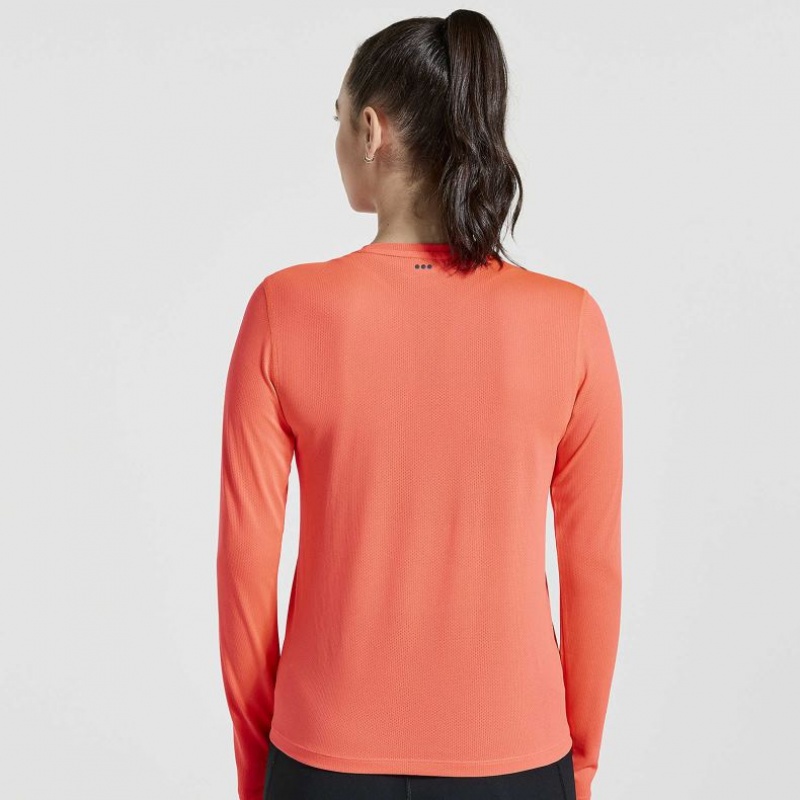 Orange Women's Saucony Stopwatch Graphic Long Sleeve T-Shirt | AUSTRALIA-CFTVE