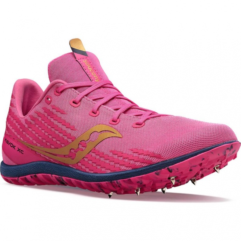 Pink Men's Saucony Havok XC 3 Spikes | AUS-QBZUN