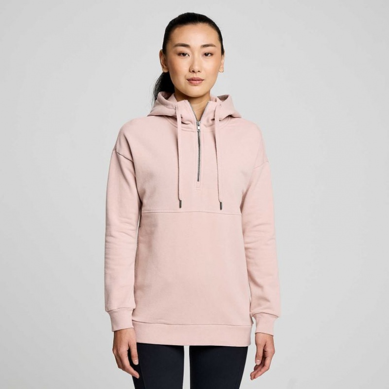 Pink Women\'s Saucony Recovery Zip Tunic Hoodie | AUSTRALIA-DEJKV