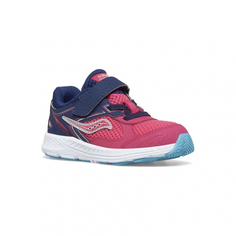 Pink / Navy Little Kids' Saucony Cohesion 14 A/C Jr. Sneaker | AUS-ANSYC