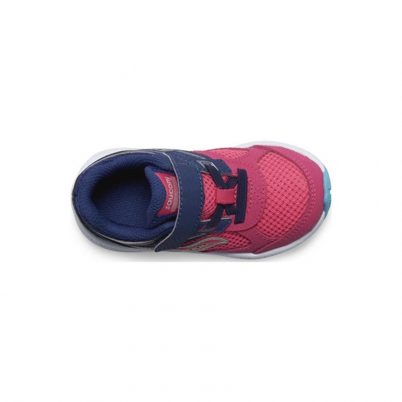 Pink / Navy Little Kids' Saucony Cohesion 14 A/C Jr. Sneaker | AUS-ANSYC