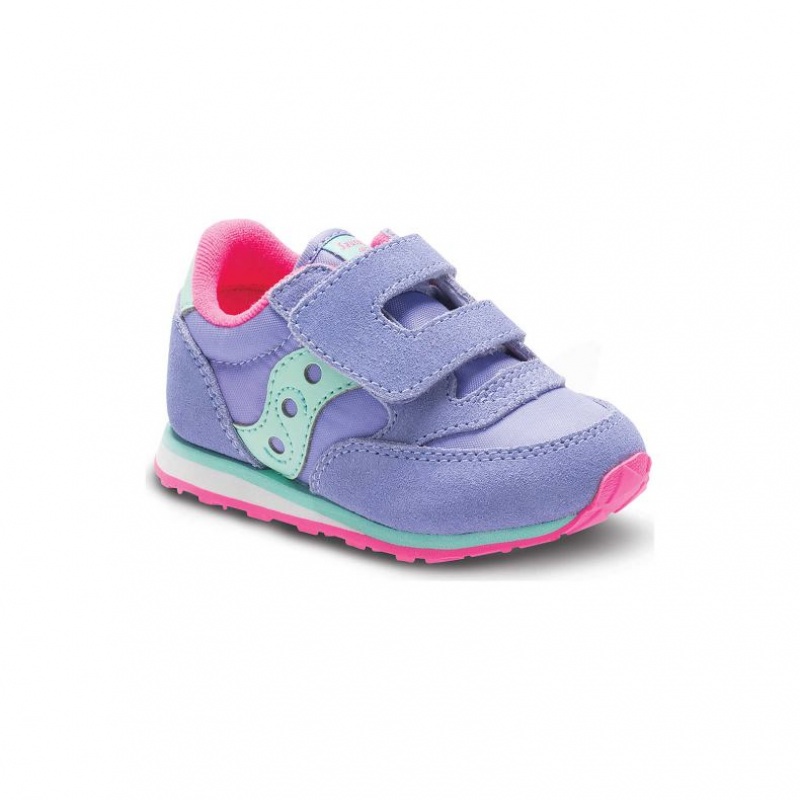 Purple Big Kids' Saucony Jazz Hook & Loop Sneaker | AUS-RTQAU