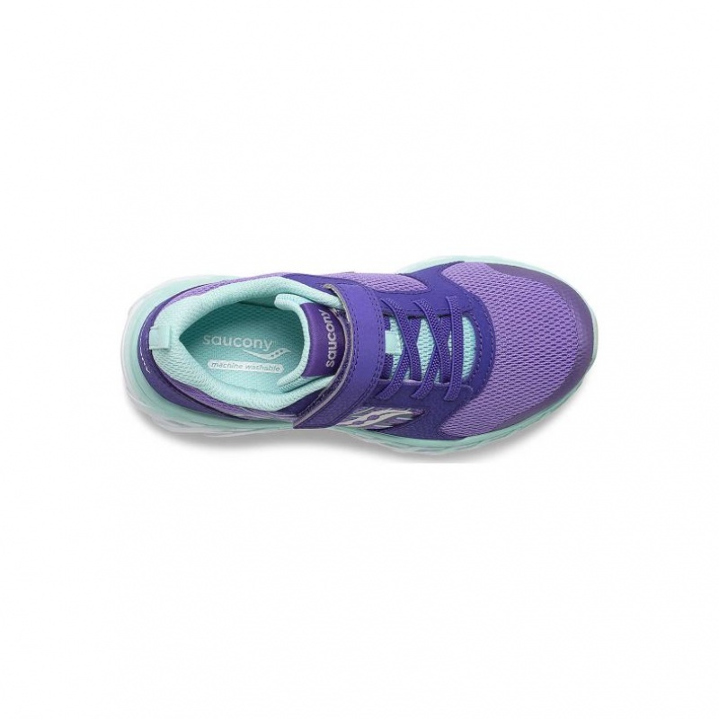 Purple Big Kids' Saucony Wind 2.0 A/C Sneaker | AUS-KFILD