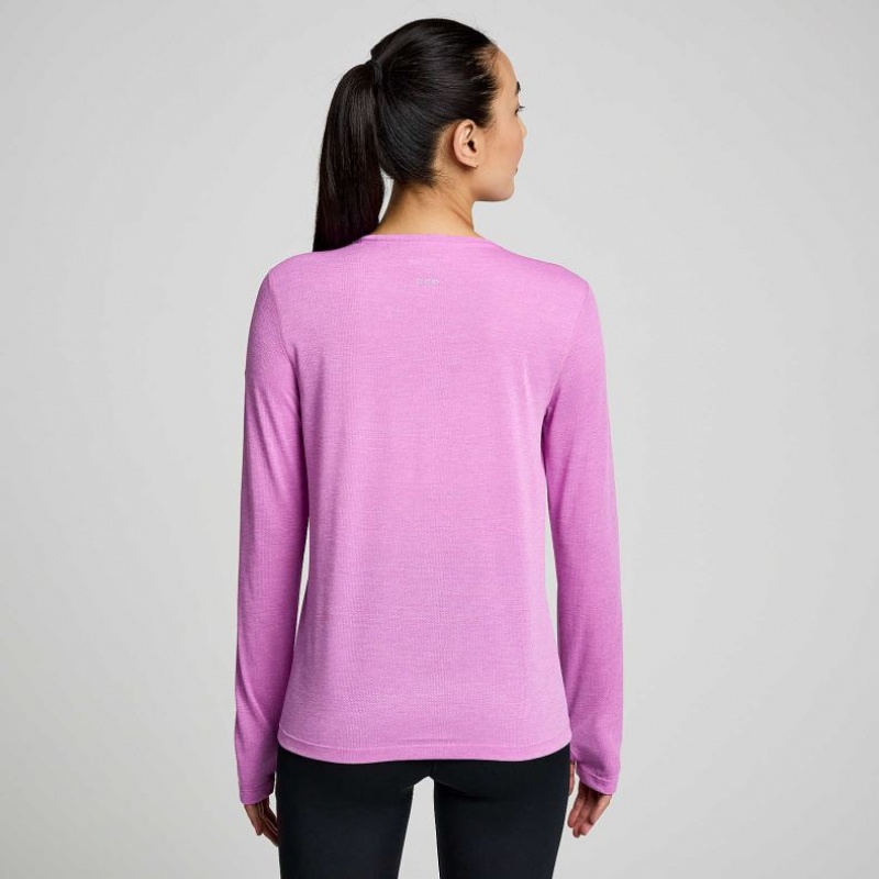 Purple Women's Saucony Stopwatch Graphic Long Sleeve T-Shirt | AUSTRALIA-HWYUS