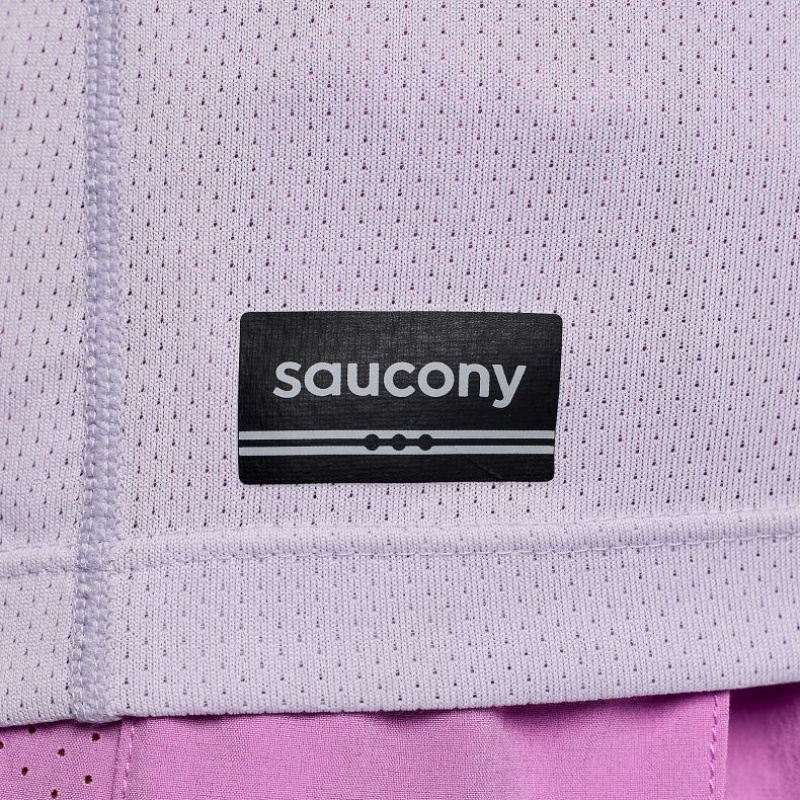 Purple Women's Saucony Stopwatch Graphic Short Sleeve T-Shirt | AUSTRALIA-LEVPN