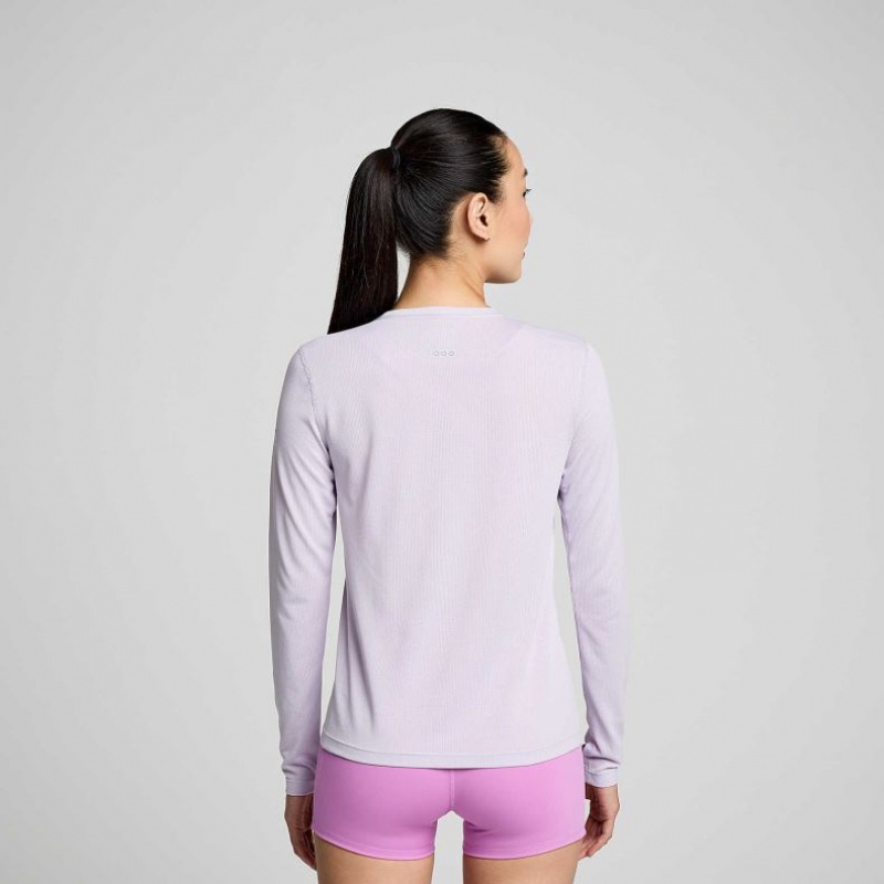 Purple Women's Saucony Stopwatch Long Sleeve T-Shirt | AUSTRALIA-NOFAL