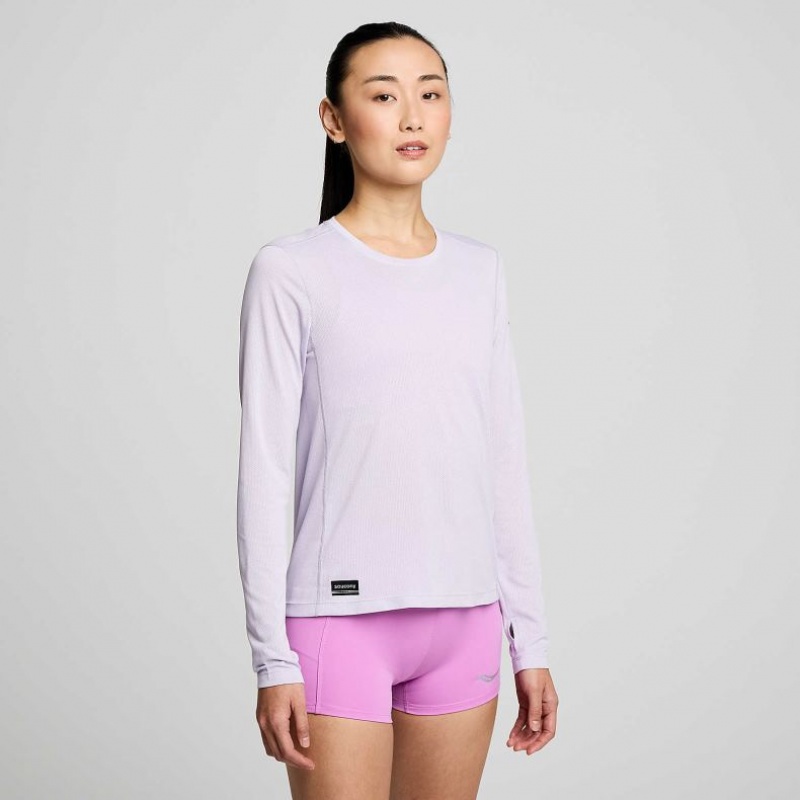 Purple Women's Saucony Stopwatch Long Sleeve T-Shirt | AUSTRALIA-NOFAL