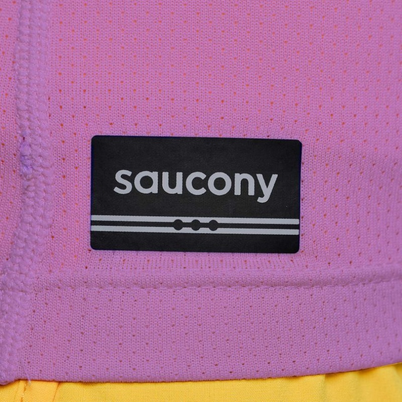 Purple Women's Saucony Stopwatch Short Sleeve T-Shirt | AUSTRALIA-WFPMS